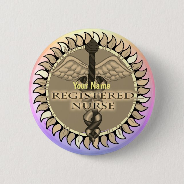  Caduceus Registered Nurse button  (Front)
