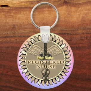Caduceus Registered Nurse keychain 