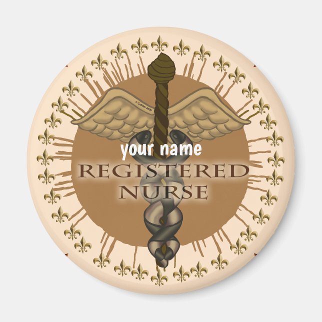 Caduceus Registered Nurse  magnet  (Front)