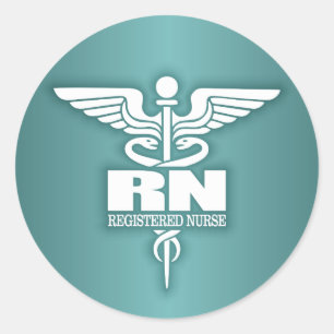 Caduceus RN 3 Classic Round Sticker