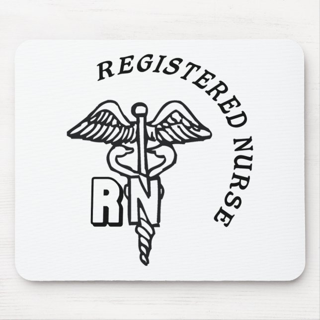 CADUCEUS RN LOGO REGISTERED NURSE MOUSE MAT (Front)