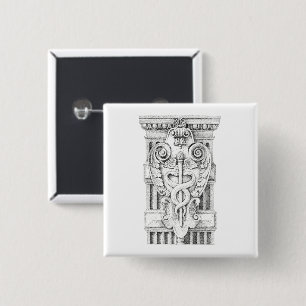 CADUCEUS Square Pin Button