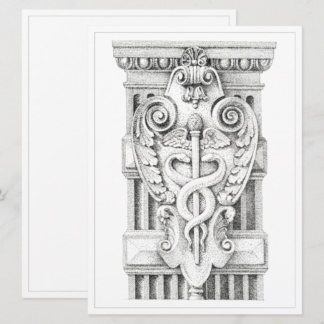 CADUCEUS STAFF 6.5x8.75 Flat Card (Front/Back)