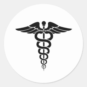 Caduceus Staff Classic Round Sticker