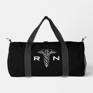 Caduceus symbol duffle bag with name initials
