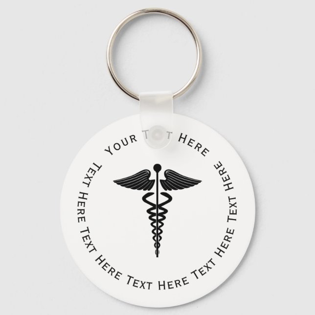Caduceus Symbol Key Ring (Front)