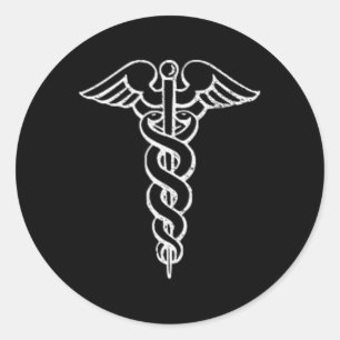Caduceus Symbol Nurse Doctor Medic Rn Np Na Hospit Classic Round Sticker