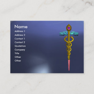 CADUCEUS TOPAZ vibrant gold blue Business Card