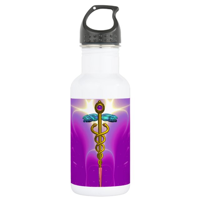 CADUCEUS,Vibrant Gold Amethyst 532 Ml Water Bottle (Front)