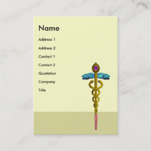 CADUCEUS,  vibrant gold amethyst Business Card