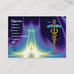 CADUCEUS,  vibrant gold amethyst Business Card