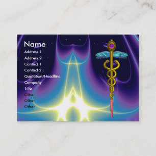 CADUCEUS,  vibrant gold amethyst Business Card