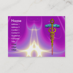 CADUCEUS,  vibrant gold amethyst Business Card