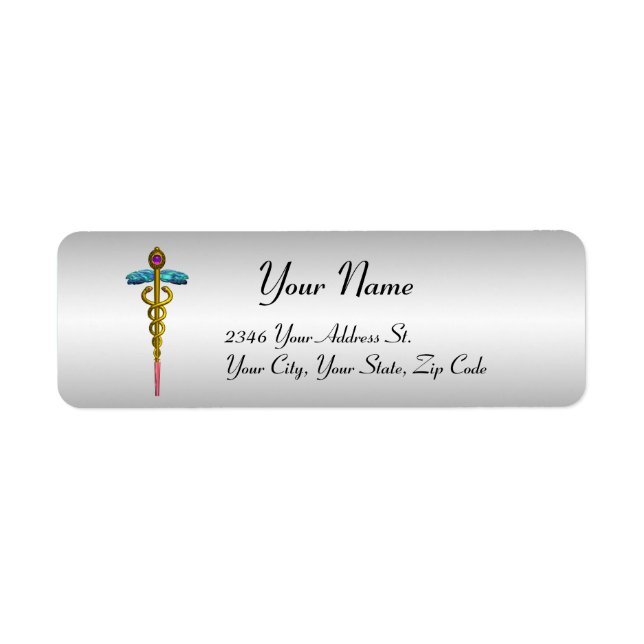 CADUCEUS, vibrant gold amethyst ,platinum metallic (Front)