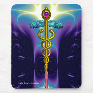 CADUCEUS , vibrant gold ametist Mouse Mat
