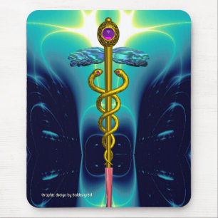 CADUCEUS , vibrant gold ametist Mouse Mat