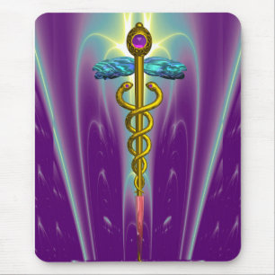 CADUCEUS , vibrant gold ametist Mouse Mat