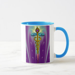 CADUCEUS , vibrant gold ametist Mug