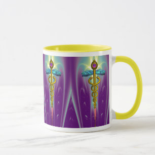 CADUCEUS , vibrant gold ametist Mug