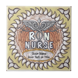 Caduceus wings rn nurse tile