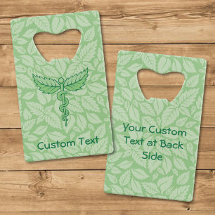 Caduceus with Leaves Background