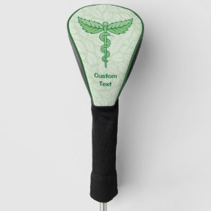 Caduceus with Leaves Background Golf Head Cover