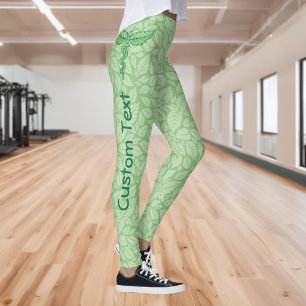 Caduceus with Leaves Background Leggings