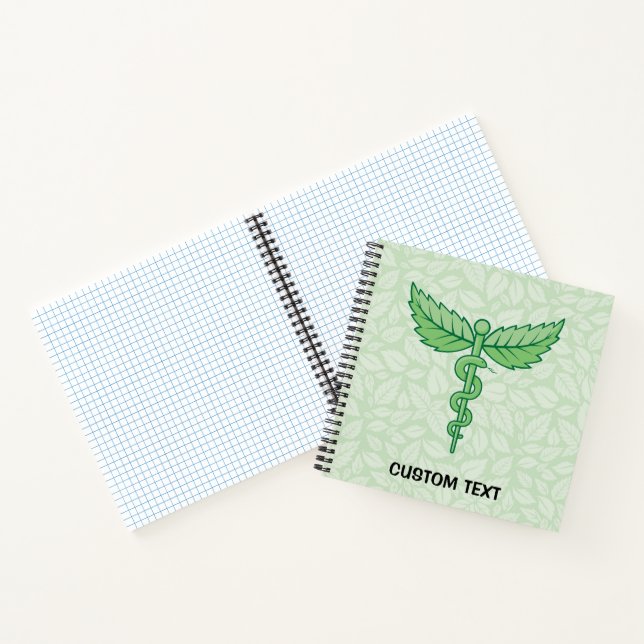 Caduceus with leaves background notebook (Inside)