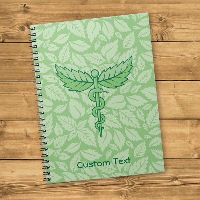 Caduceus with Leaves Background Notebook (Creator Uploaded)