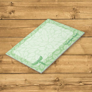 Caduceus with Leaves Background Notepad