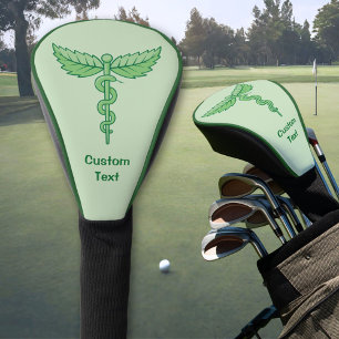 Caduceus with Leaves Golf Head Cover