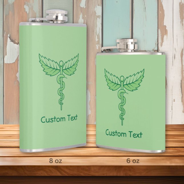Caduceus with Leaves Hip Flask (Creator Uploaded)