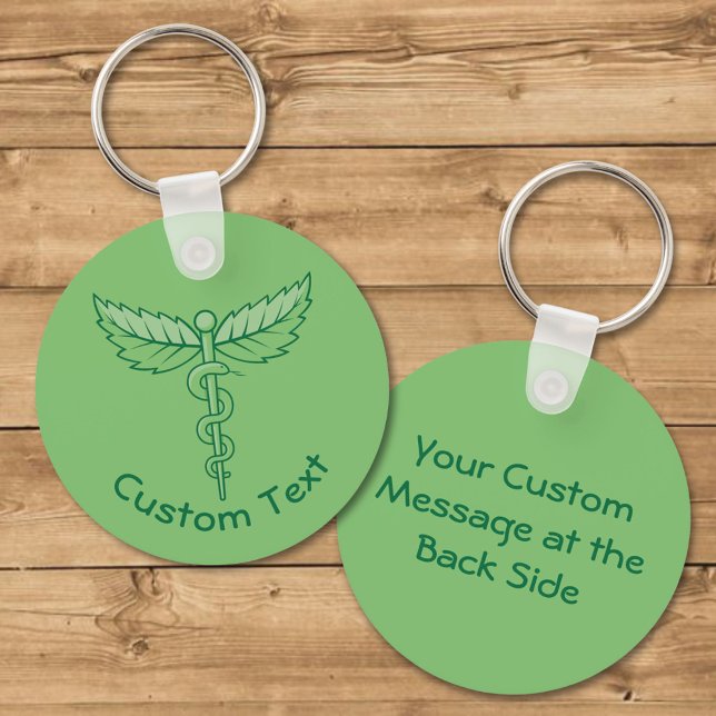 Caduceus with Leaves Keychain (Creator Uploaded)