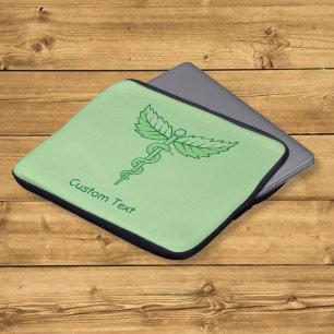 Caduceus with Leaves Laptop Sleeve
