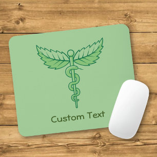 Caduceus with Leaves Mouse Pad