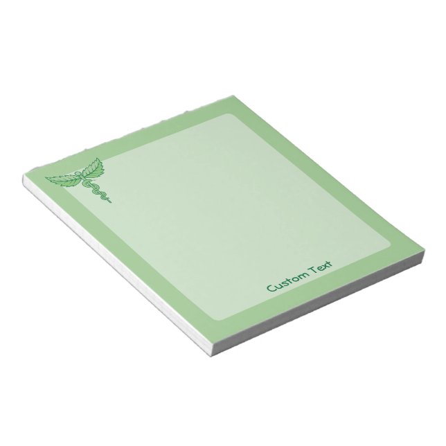 Caduceus with Leaves Notepad (Angled)