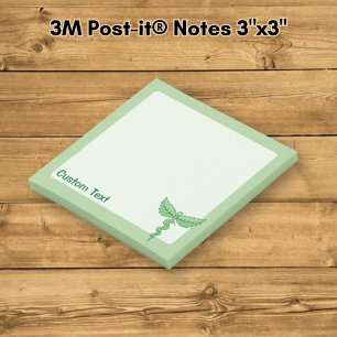 Caduceus with leaves post-it notes