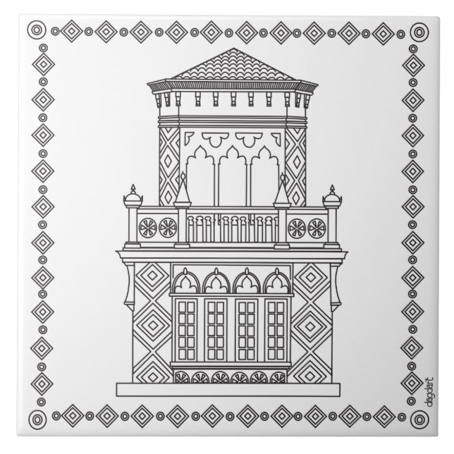 Ca'd'Zan Tower  Sarasota Ceramic Tile (Front)