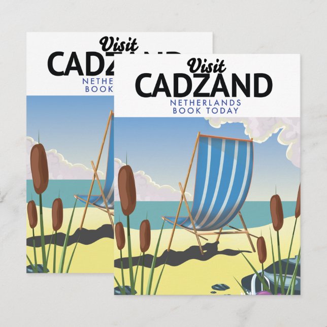 Cadzand Netherlands beach travel poster (Front/Back)