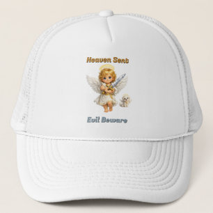 Cael and Halo Heaven Sent Evil Beware Trucker Hat