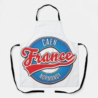 Caen Normandy France retro logo Apron