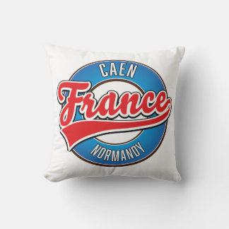 Caen Normandy France retro logo Invitation Postcar Cushion