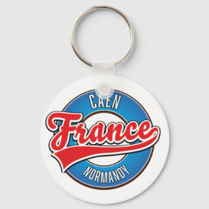 Caen Normandy France retro logo Key Ring