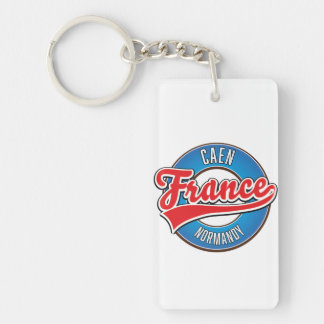Caen Normandy France retro logo Key Ring