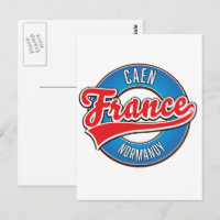 Caen Normandy France retro logo