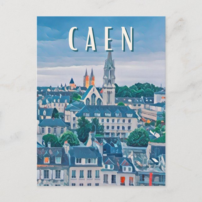 Caen Photo Vintage Postcard (Front)