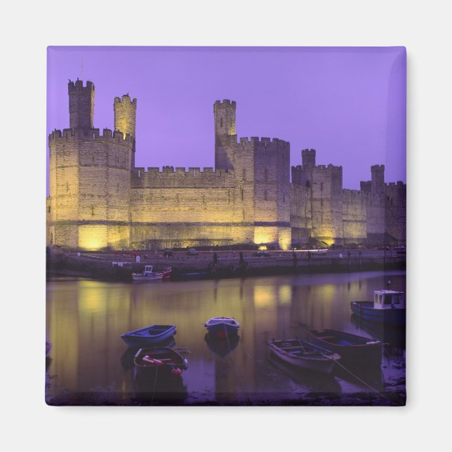 Caernarfon Castle, at Night, Gwynedd, Wales Magnet (Front)