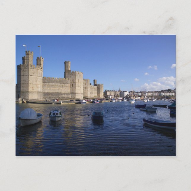Caernarfon Castle, Gwynedd, Wales 2 Postcard (Front)