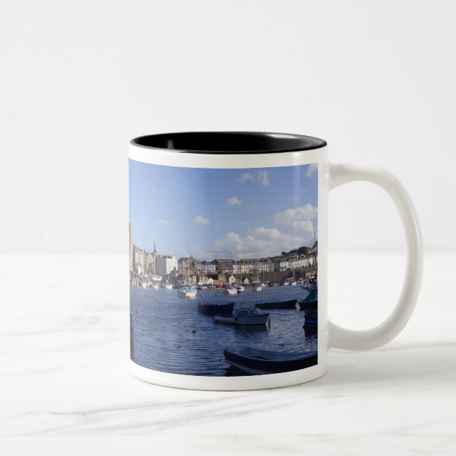 Caernarfon Castle, Gwynedd, Wales 2 Two-Tone Coffee Mug (Right)
