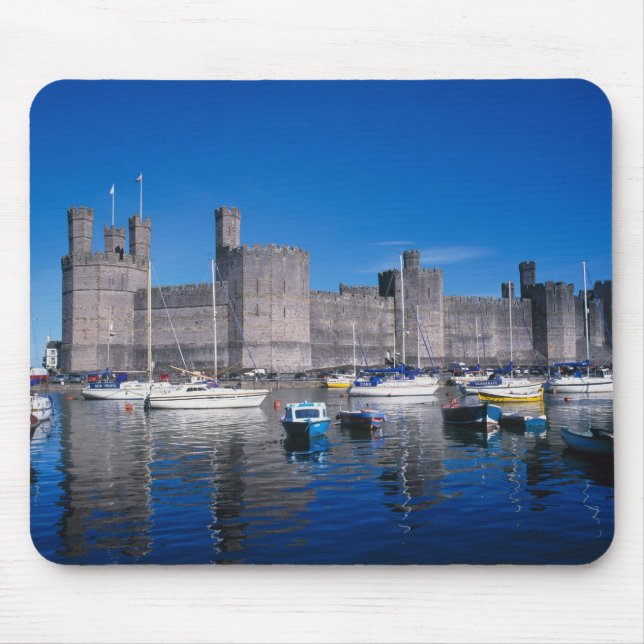 Caernarfon Castle, Gwynedd, Wales Mouse Mat (Front)